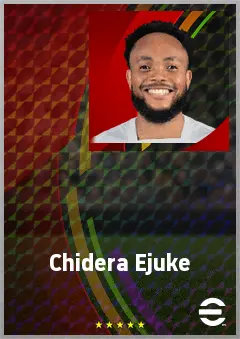 Chidera Ejuke eFootball 2026 player card, 75 OVR LWF