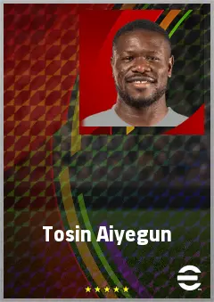 Tosin Aiyegun eFootball 2026 player card, 71 OVR CF