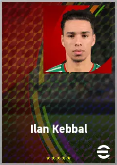 Ilan Kebbal eFootball 2026 player card, 71 OVR AMF