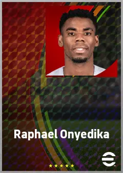 Raphael Onyedika eFootball 2026 player card, 75 OVR DMF