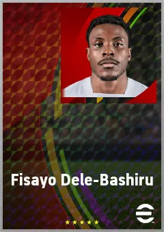 Fisayo Dele-Bashiru eFootball 2026 player card, 72 OVR CMF