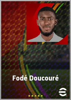 Fodé Doucouré eFootball 2026 player card, 69 OVR RB