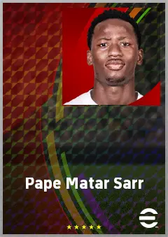 Pape Matar Sarr eFootball 2026 player card, 77 OVR CMF