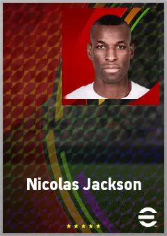 Nicolas Jackson eFootball 2026 player card, 78 OVR CF