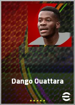 Dango Ouattara eFootball 2026 player card, 75 OVR LWF