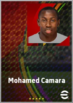 Mohamed Camara eFootball 2026 player card, 75 OVR DMF
