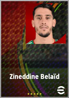 Zineddine Belaïd eFootball 2026 player card, 68 OVR CB