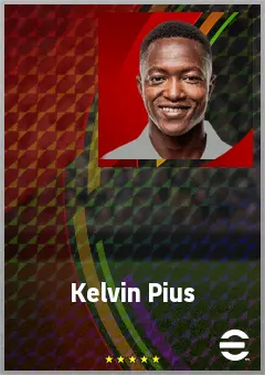 Kelvin Pius eFootball 2026 player card, 67 OVR RWF