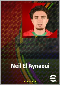 Neil El Aynaoui eFootball 2026 player card, 73 OVR CMF