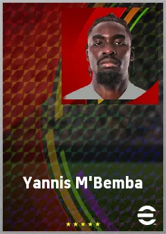 Yannis M'Bemba eFootball 2026 player card, 67 OVR CB