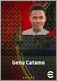 Geny Catamo eFootball 2026 player card, 74 OVR RMF