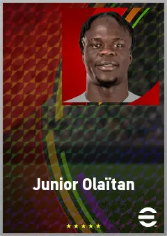 Junior Olaïtan eFootball 2026 player card, 67 OVR AMF