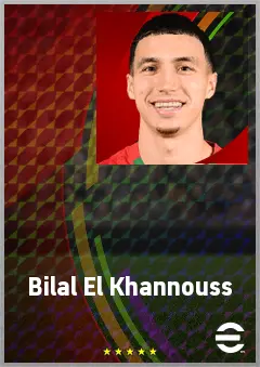 Bilal El Khannouss eFootball 2026 player card, 73 OVR AMF
