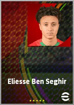 Eliesse Ben Seghir eFootball 2026 player card, 75 OVR LWF