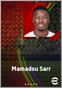 Mamadou Sarr eFootball 2026 player card, 74 OVR CB