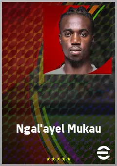 Ngal'ayel Mukau eFootball 2026 player card, 71 OVR DMF