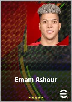 Emam Ashour eFootball 2026 player card, 72 OVR CMF