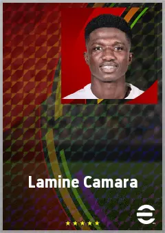 Lamine Camara eFootball 2026 player card, 74 OVR CMF