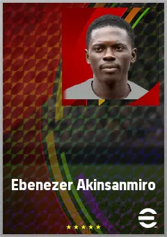 Ebenezer Akinsanmiro eFootball 2026 player card, 68 OVR CMF
