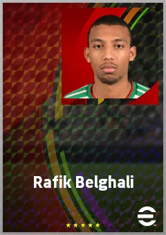 Rafik Belghali eFootball 2026 player card, 70 OVR RB