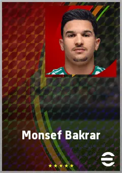 Monsef Bakrar eFootball 2026 player card, 70 OVR CF