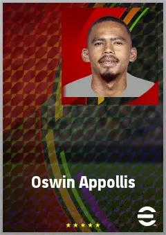Oswin Appollis eFootball 2026 player card, 70 OVR LMF