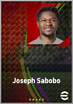Joseph Sabobo eFootball 2026 player card, 62 OVR LWF