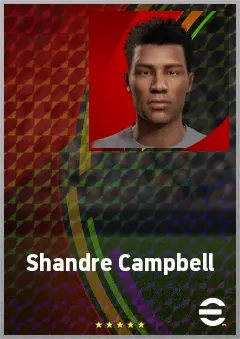 Shandre Campbell eFootball 2026 player card, 66 OVR LWF