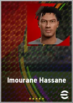 Imourane Hassane eFootball 2026 player card, 67 OVR DMF