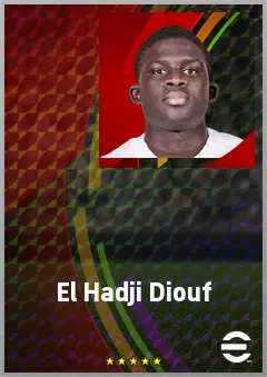 El Hadji Diouf eFootball 2026 player card, 75 OVR LB