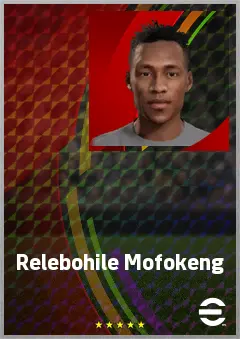 Relebohile Mofokeng eFootball 2026 player card, 67 OVR LWF