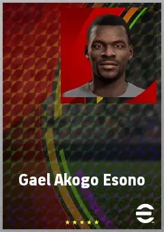 Gael Akogo Esono eFootball 2026 player card, 64 OVR CMF