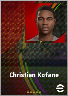 Christian Kofane eFootball 2026 player card, 70 OVR CF