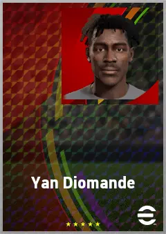 Yan Diomande eFootball 2026 player card, 65 OVR LWF