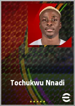 Tochukwu Nnadi eFootball 2026 player card, 67 OVR CMF