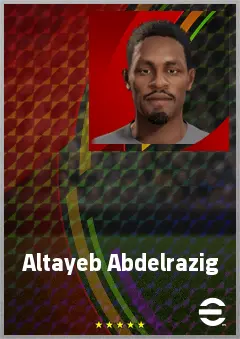 Altayeb Abdelrazig eFootball 2026 player card, 62 OVR CB