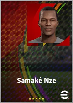 Samaké Nze eFootball 2026 player card, 64 OVR CMF