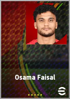 Osama Faisal eFootball 2026 player card, 70 OVR CF