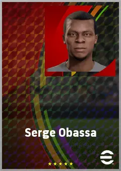 Serge Obassa eFootball 2026 player card, 64 OVR GK