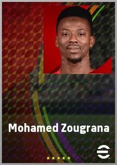 Mohamed Zougrana eFootball 2026 player card, 68 OVR DMF