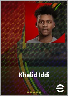 Khalid Iddi eFootball 2026 player card, 63 OVR CMF