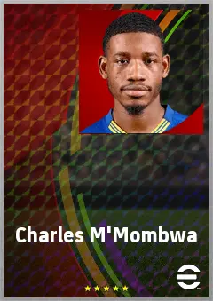 Charles M'Mombwa eFootball 2026 player card, 64 OVR CMF
