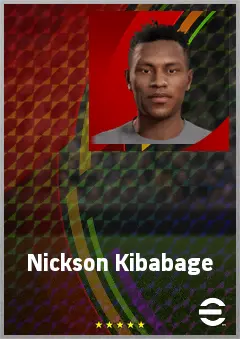 Nickson Kibabage eFootball 2026 player card, 63 OVR LB
