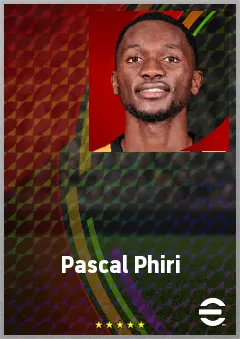 Pascal Phiri eFootball 2026 player card, 63 OVR RWF