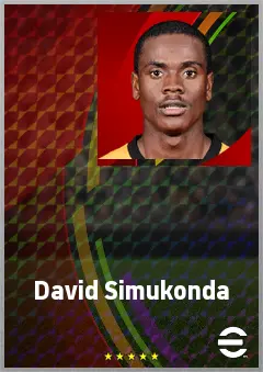 David Simukonda eFootball 2026 player card, 62 OVR AMF