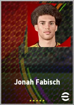 Jonah Fabisch eFootball 2026 player card, 67 OVR CMF