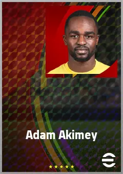 Adam Akimey eFootball 2026 player card, 65 OVR LWF
