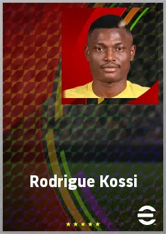 Rodrigue Kossi eFootball 2026 player card, 62 OVR DMF
