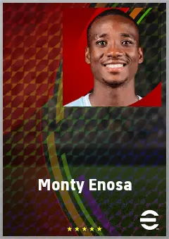 Monty Enosa eFootball 2026 player card, 62 OVR AMF