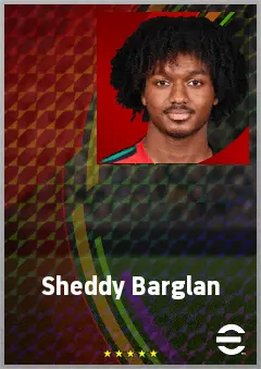 Sheddy Barglan eFootball 2026 player card, 64 OVR RB